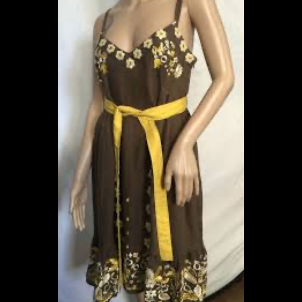Anthropologie Dress Lithe Embroidered Floral Dress size 2 - Picture 4 of 12